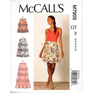 McCall's M7905 Misses 6 to 14 Mini and Maxi Tiered Skirts Uncut Sewing Pattern